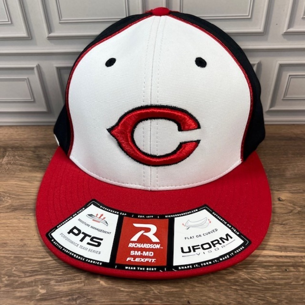 Richardson Cincinnati Reds Hat Mens SM-MD Black White Red PTS20 Flexfit Cap